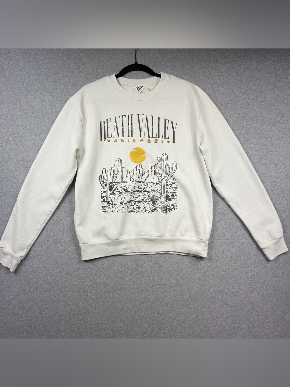 Call Your Mother Death Valley California White Graphic Crewneck Unisex Sz Medium